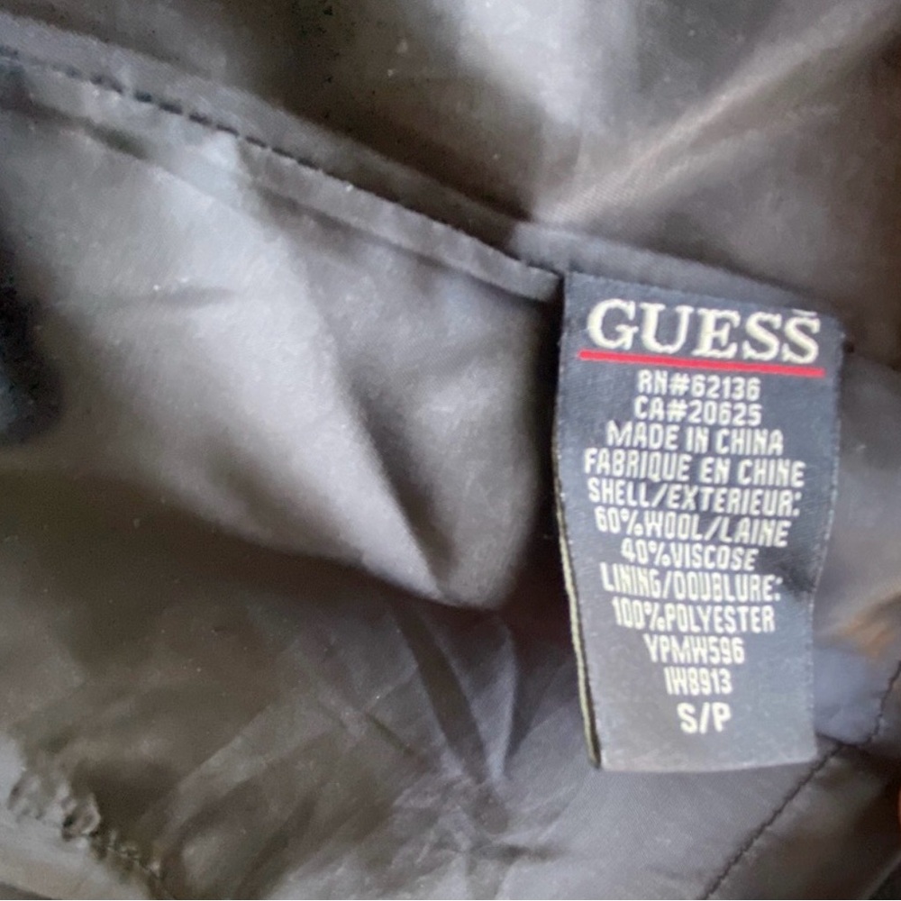 Guess Black Trench Coat with Gold Accents - Picture 5 of 6